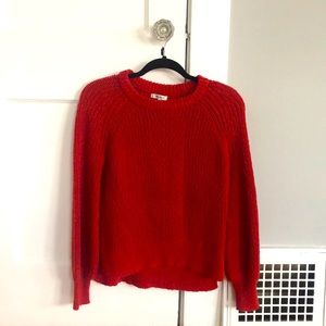 Madewell cable knit balloon sleeve sweater XS
